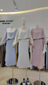 Women Loose Long Sleeves Crop Blouse With A-Line Skirts